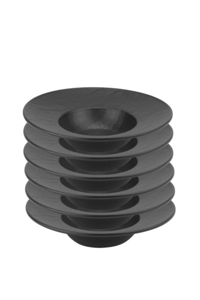 Culinaro Set 6 farfurii portelan pentru paste Meteor Black 28,8xh5,8cm, 400ml