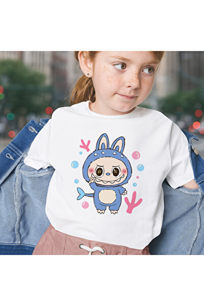 OEM Tricou unisex alb cu imprimeu Labubu, 100% bumbac, alb, 559