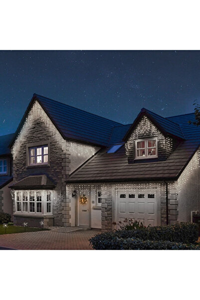 Flippy Instalatie Craciun, 185 m, Led-uri ,Franjuri, Alb rece, Flash, Aliment...