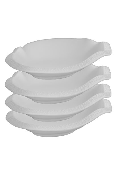 Culinaro Set 4 Farfurii adanci din portelan WHITE NEST, 22cm