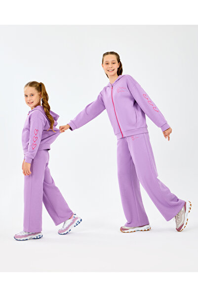 SKECHERS G Lw Fleece Full Zıp Sweatshirt Büyük Kız Çocuk Mor Sweatshirt SK2520009-4009