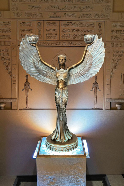 ay hediyelik Isis Heykel Şamdanlık ve Mumluk - Dekoratif Polyester 23x30 cm