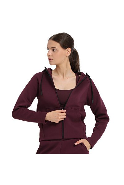 Sportive Peoria Kadın Bordo Günlük Stil Eşofman Üstü 25KK1048-BRD