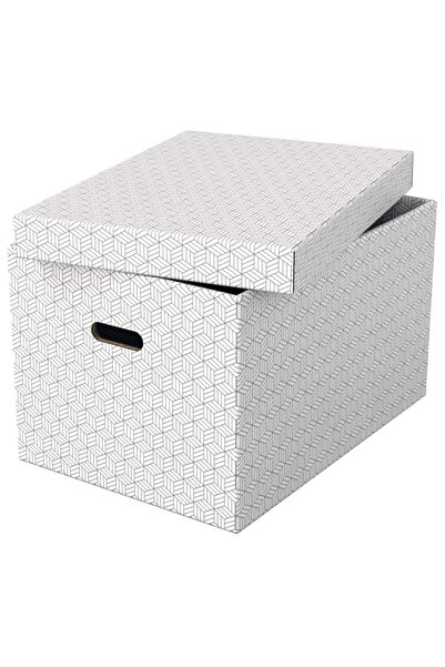 Esselte Set of 3 cardboard filing boxes 510 x 350 x 300 mm white Home Recycled