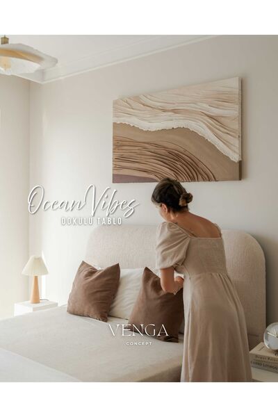 VENGA CONCEPT Dokulu Tablo 3 Boyutlu Tablo Alçı Tablo İskandinav Tablo Minimalist Tablo El Yapımı Tablo Doku Sanat