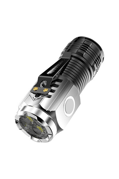 Flippy Lanterna cu 3 Nuclee Led, Flippy, Incarcare USB, Autonomie 4-20h, Raza Maxima 100-200 m, 5W, 4 x 4 x