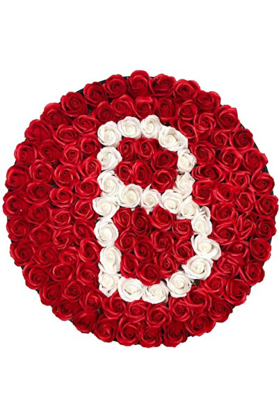 velve Aranjament floral personalizat cu litera, cutie rotunda neagra cu 101 t...