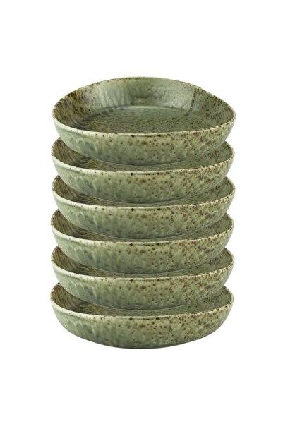 Culinaro Set 6 farfurii adanci din portelan Hazel Green 20xh5,4cm