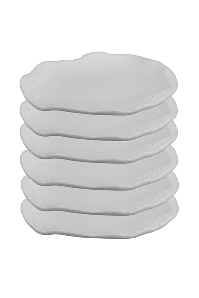 Culinaro Set 6 Farfurii intinse din portelan WHITE NEST, 22cm