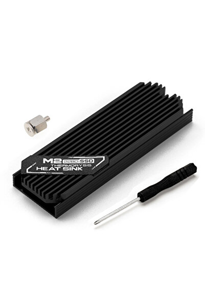 Choice1 مشتت حراري أسود M.2 SSD NVMe مشتت حراري لمحرك الأقراص الصلبة SSD M2 2280 مصنوع من الألومنيوم مع طبقة حرارية من السيليكون