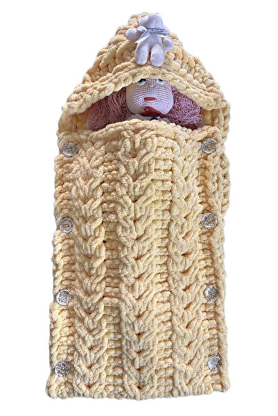 Uretti - Gül 5142 0674 Hand Knitted Puffy Yarn Swaddle Baby Blanket / 0 - 2 Y...