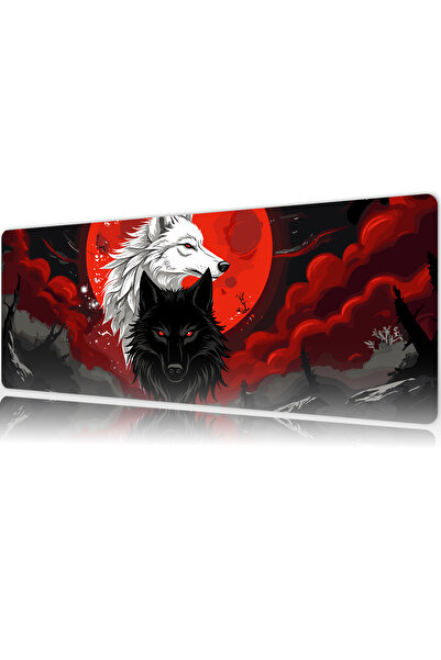 urzuva MK Wolfs Duel Gaming Oyuncu Mouse Pad 80x30 cm 3mm Mousepad