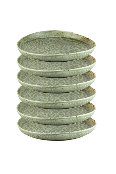 Culinaro Set 6 farfurii cu margine,portelan Hazel Green 23xh3,5cm