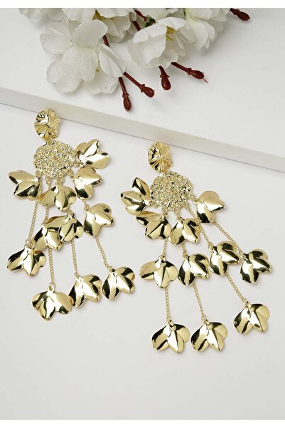 Avant-Garde Paris Cercei aurii eleganți în formă de petală