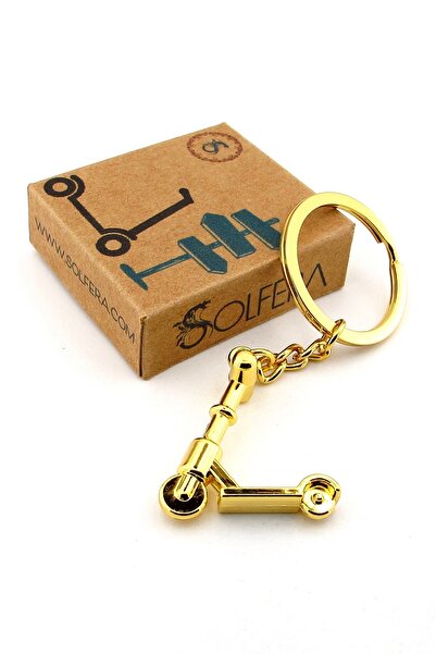 Solfera Yellow Color Electric Scooter Shaped Metal Keychain Kc396