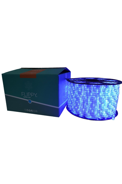 Flippy Instalatie Craciun, 76 m, 1824 Led-uri, Furtun Luminos, Albastru, Transformator, Sectionabila, 220 V