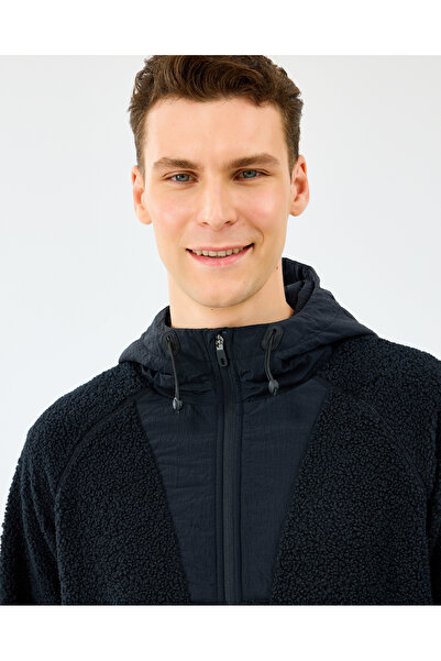 SKECHERS M Comfort Hoodie Sherpa Jacket Erkek Siyah Mont S2520131-3817