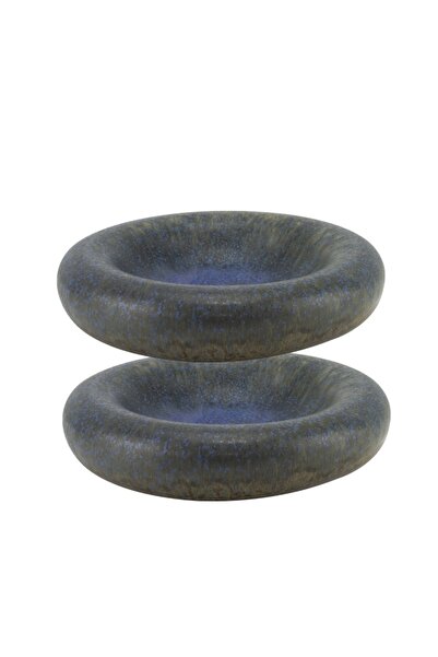 Culinaro Set 2 farfurii din portelan Alani Blue pentru prezentare 20xh5cm