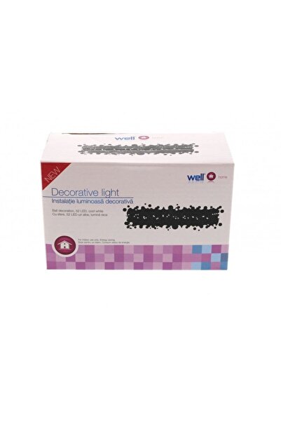 Well Ghirlandă luminoasă 52 LED-uri, mini sfere, lumină albă rece, lungime 2,5 m