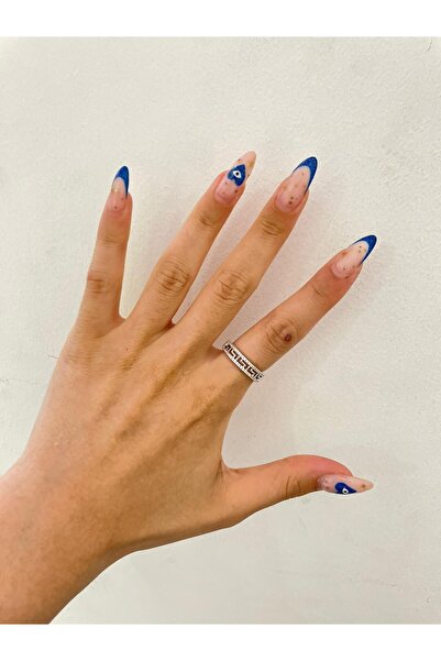 BYYEŞO Zircon Stone and Pattern Detail Ring (Steel)