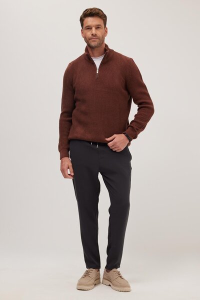 Tudors Чоловічі штани Regular Fit з еластичним поясом і шнурком, сірі, зручний крій, бічні кишені