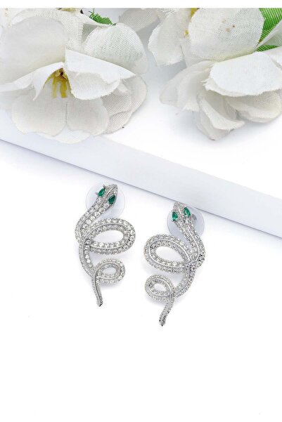 Avant-Garde Paris Cercei cu șarpe de culoare argintie