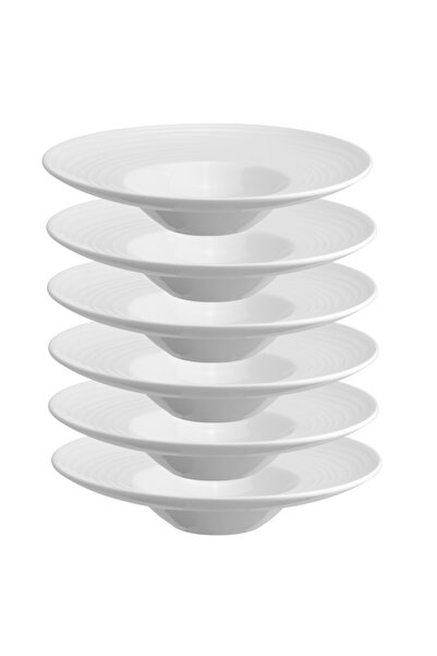 Culinaro Set of 6 Wave porcelain pasta plates 30cm