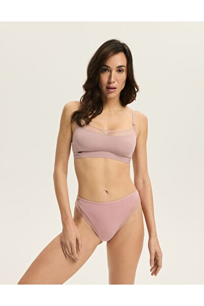 ESOTIQ Chiloți clasici pentru femei cu talie înaltă și detalii din plasă | Blissy