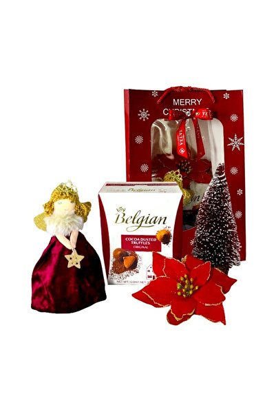 velve Pachet Merry Christmas,praline Belgian Chocolate, brad decorativ,ingeras,Craciunita