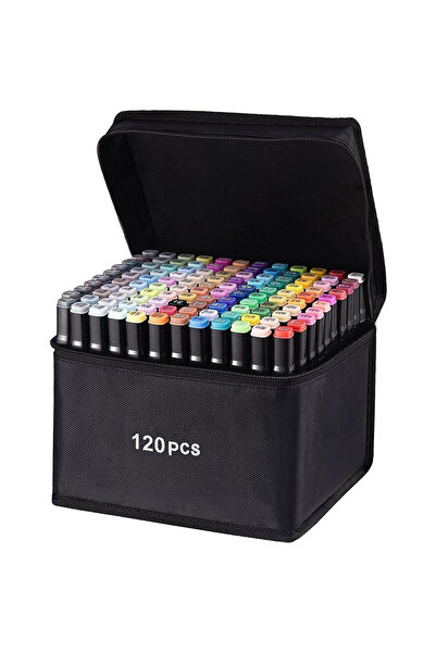 Toolsy Set 120 Markere Duble, Flippy, pe Baza de Alcool, Geanta Impermeabila ...