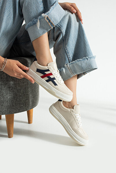 Berk Women's Cream Casual Stylish Sneaker Sports Shoes