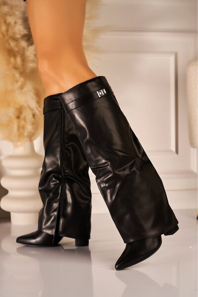 Joana Ghete de damă Ayra negre cu căptușeală din piele ecologică