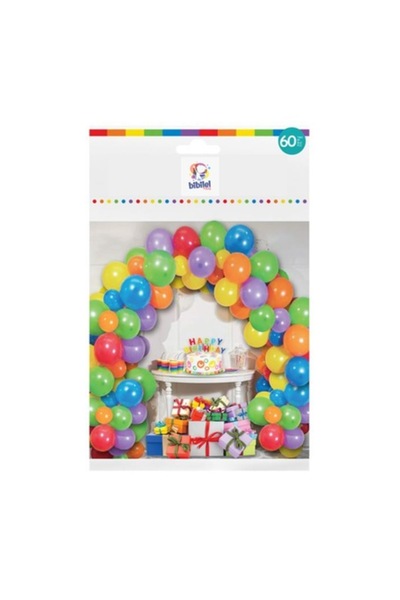 Bibilel Set 60 baloane petrecere, culori pastelate, ghirlandă, multicolore