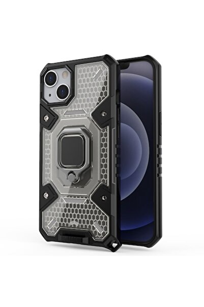 Bibilel Husa de protectie Honeycomb Armor pentru iPhone 13 Pro Max, inel meta...