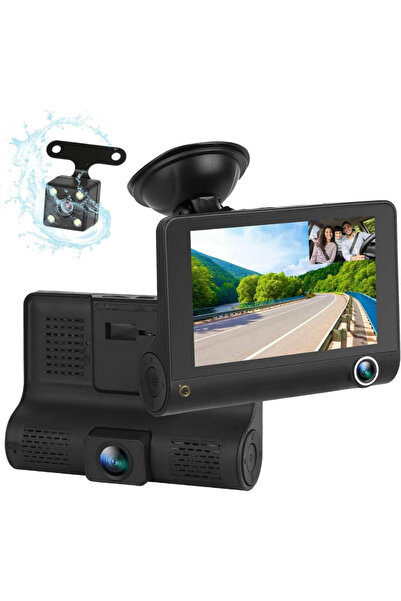 StartONTeam Cameră de bord față, spate, interioară, oglindă retrovizoare auto cu marșarier și detectare a mișcării