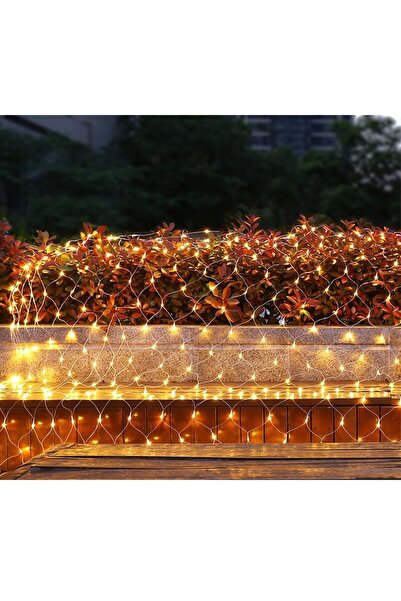 Flippy Instalație de Crăciun, tip plasă, 6 m x 2 m, 480 LED-uri, alb cald, 8 moduri de iluminare, transformator cu