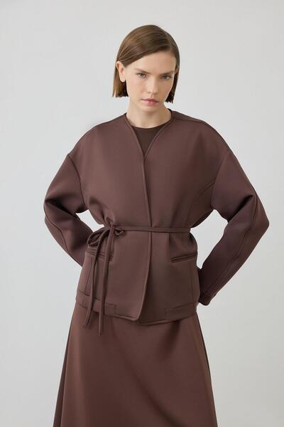 TERZİ DÜKKANI Solin Puff Jacket - Skirt Suit Brown