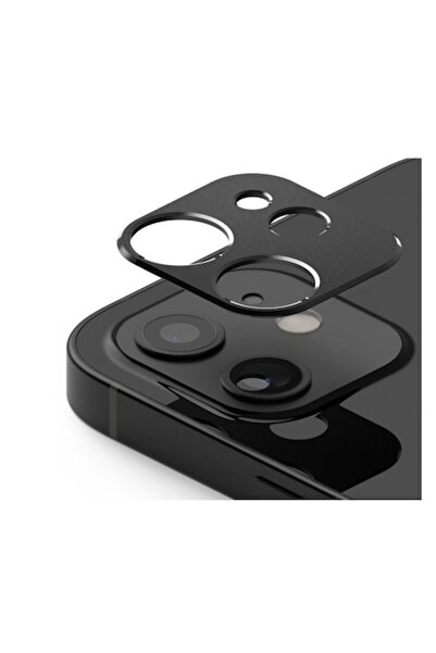 SOHO Protecție pentru obiectivul camerei compatibilă cu iPhone 12 și iPhone 12 Mini, sticlă securizată 9H, negru-transparent