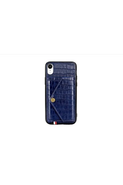 SOHO Husa pentru iPhone XR, capac de protectie, Buzunar Card, bumper, Bleumarin