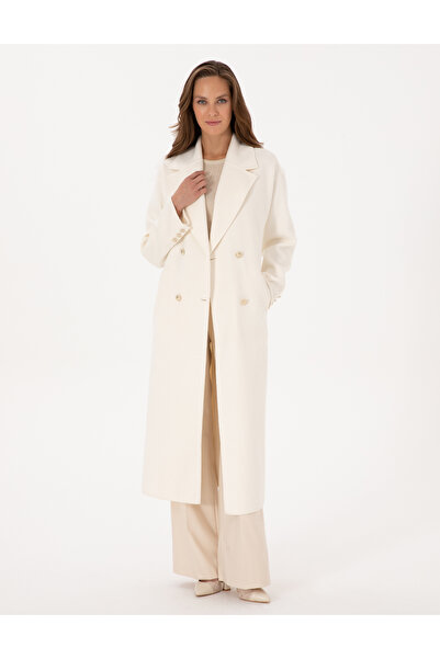 Pierre Cardin Ecru Cashmere Coat 50308929-Vr019