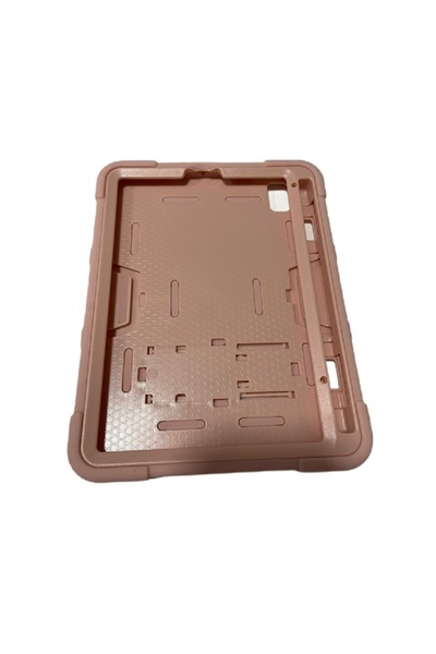 Bibilel Protective Silicone Case with Kickstand for Apple iPad Mini 6 (2021), Powder Pink