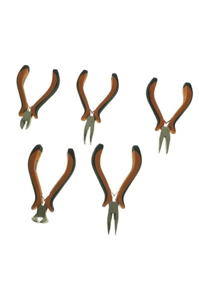Bibilel Set 5 mini clești și tăietori pentru tăiere și îndoire, 13 cm, Negru Portocaliu, TCL-BBL3459