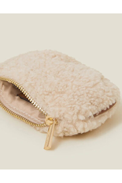 Accessorize Peluş Bozuk Para Cüzdanı Krem