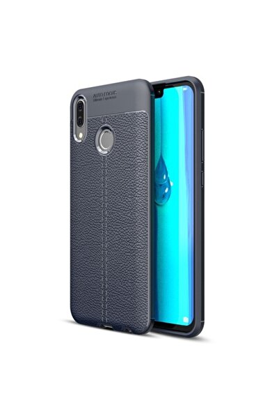 OEM Carcasă TPU Litchi pentru Huawei Y9 (2019) - Bleumarin