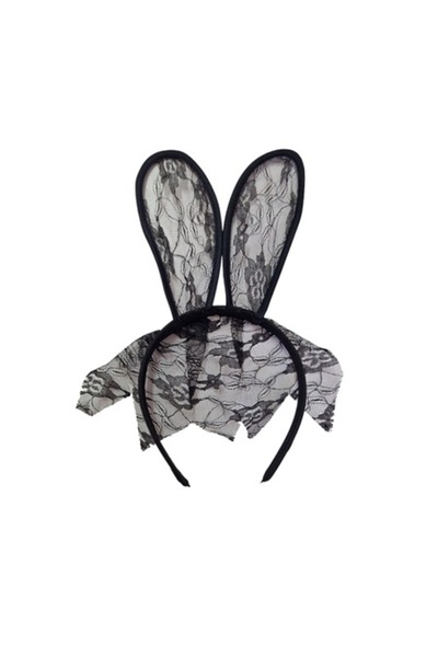 Bibilel Coroană de Halloween pentru copii, model cu urechi de iepure, neagră