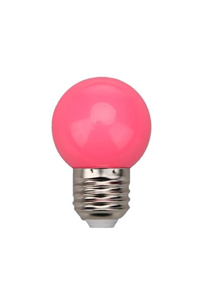 OEM Set of 5 LED Bulbs E27 G45 2W for Garland, Pink