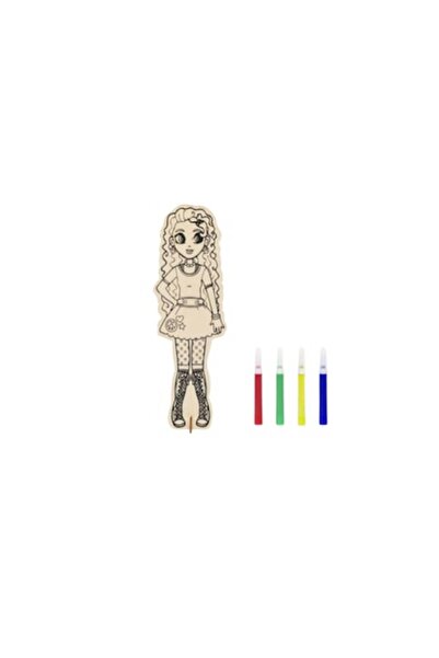 Bibilel Wooden Coloring Figurine Set with Stand and Markers