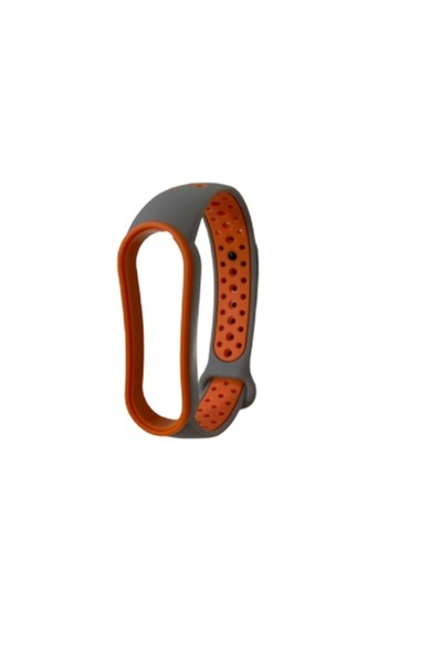Bibilel Curea bratara fitness compatibila cu Xiaomi Mi Band 5, silicon, Gri-P...