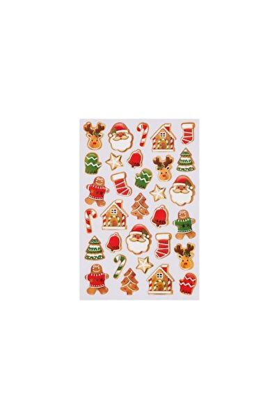 Bibilel Set de stickere decorative cu Moș Crăciun, 3D, 31 de bucăți, alb