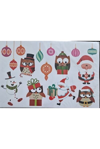 SOHO Foaie de stickere decorative 3D cu bufnițe și motive de iarnă, dimensiun...